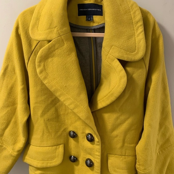 French Connection Mustard Coat​ - Picture 3 of 4